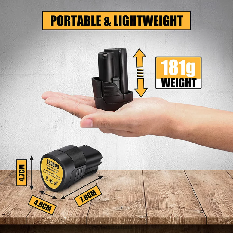 TECCPO Batteria ly699-li (confezione da 1) da 2,0 A per batterie agli ioni di litio da 12 V Accessori L0VNJ40
