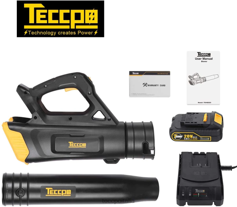 TECCPO Soffiatore per foglie a batteria 20v cura del giardino L0VNJ55