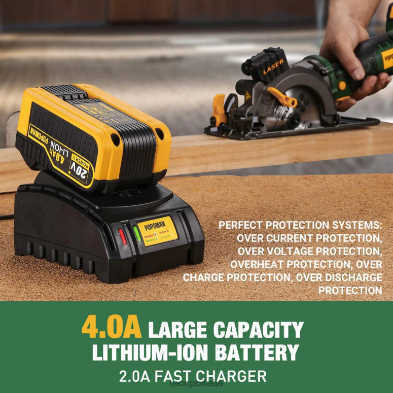 TECCPO Sega circolare a batteria popoman 20v max 4-1/2