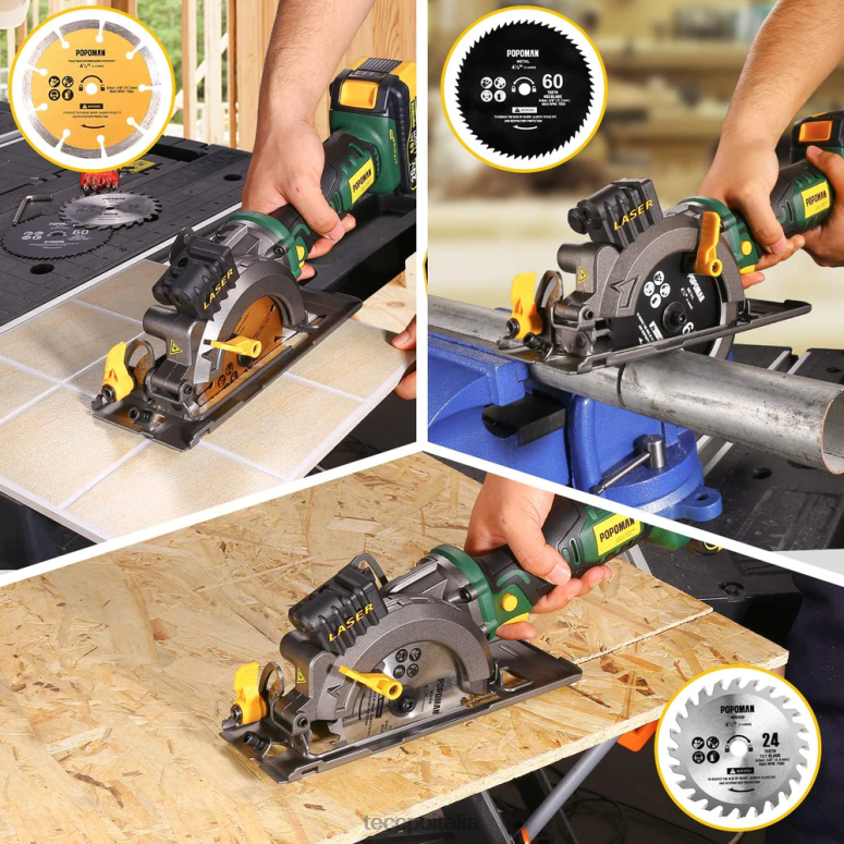TECCPO Sega circolare a batteria popoman 20v max 4-1/2