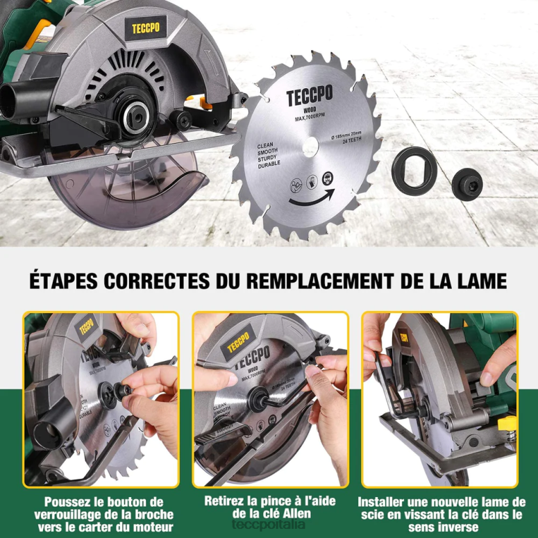 TECCPO Sega circolare da 1200w lavorazione del legno L0VNJ27