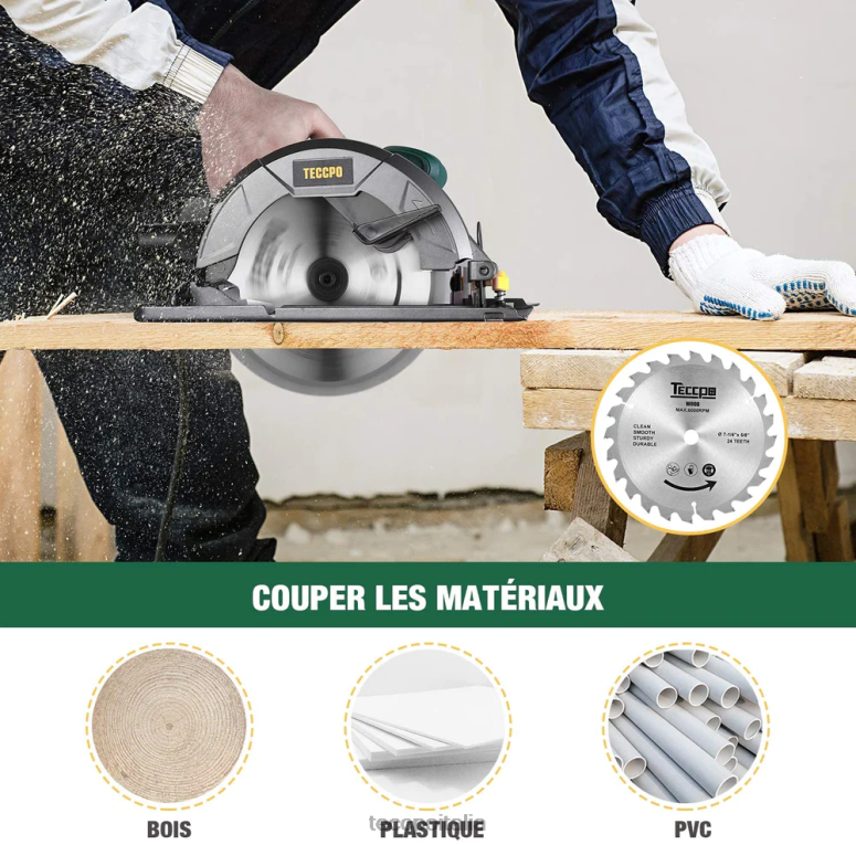 TECCPO Sega circolare da 1200w lavorazione del legno L0VNJ27
