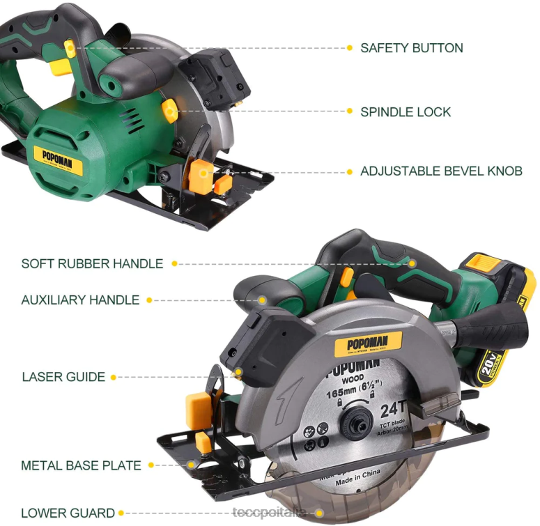 TECCPO sega circolare a batteria lavorazione del legno L0VNJ19
