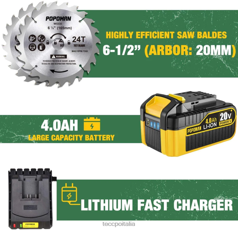 TECCPO sega circolare a batteria lavorazione del legno L0VNJ19
