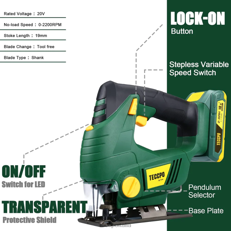 TECCPO seghetto alternativo a batteria lavorazione del legno L0VNJ24