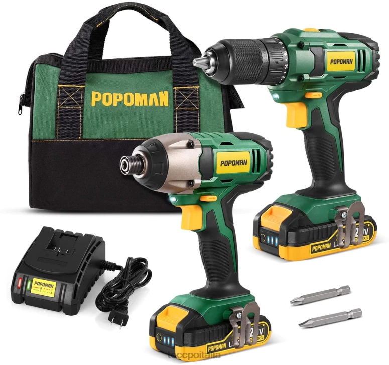 TECCPO Kit combinato trapano popoman trapani e avvitatori L0VNJ7