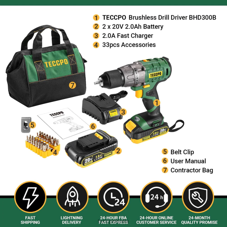TECCPO set trapano a batteria trapani e avvitatori L0VNJ2