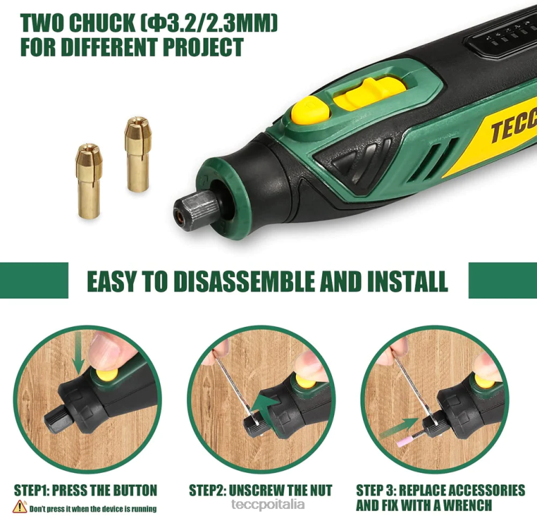 TECCPO Utensile rotativo a batteria 4V utensili rotanti L0VNJ49