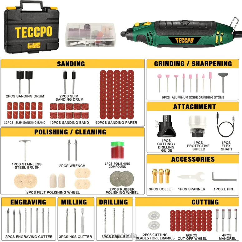 TECCPO strumento rotante aggiornato 1,8 amp utensili rotanti L0VNJ41